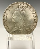 Coins & Tokens - a replica Victorian silver crown, 1887, 26.4g