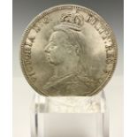 Coins & Tokens - a replica Victorian silver crown, 1887, 26.4g