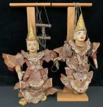 A pair of Indonesian wayang golek puppets, as traditional figures (2)