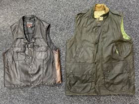 Hobson De Niro Deerskin Dark Brown Leather Waistcoat size 40 chest along with a "Duck Dri" Waxed