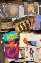 Vinyl Records - a large collection of singles, mostly pop, 1960's and later (2 boxes)