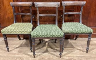 A set of three 19th century mahogany bar-back side chairs (3)