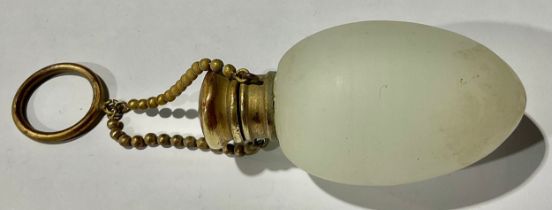 A Victorian egg shaped satin glass scent