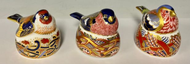 A Royal Crown Derby paperweight, Chaffinch Nesting, Collectors Guild exclusive; others, Bullfinch