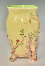 Ceramics - a Newport Pottery Clarice Cliff Cherry Tree pattern vase, 20cm high