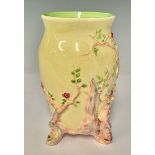 Ceramics - a Newport Pottery Clarice Cliff Cherry Tree pattern vase, 20cm high