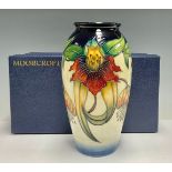 A Moorcroft Anna Lily slender ovoid vase, designed by Nicola Slaney, 25.5cm, impressed and painted