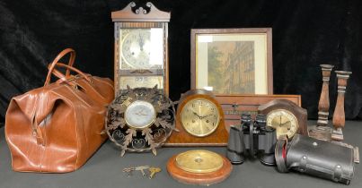 Boxes and Objects - a walnut Napoleon hat mantel clock, 38cm wide, c.1930; a Smith's Enfield