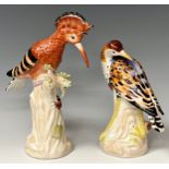 A pair of contemporary 'Sevres' style porcelain models, as a Hoopoe bird and a Wadding bird, each