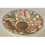 Ceramics - a Bursley Ware Charlotte Rhead TL76 Wind Tossed Tulip pattern bowl, 20cm diameter