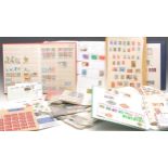 Stamps - box of stamp related material, albums, FDC's, packs, etc