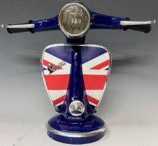 Interior Design - Lighting - A Novelty ‘Vespa’ Union Jack table lamp, in blue, 34cm high