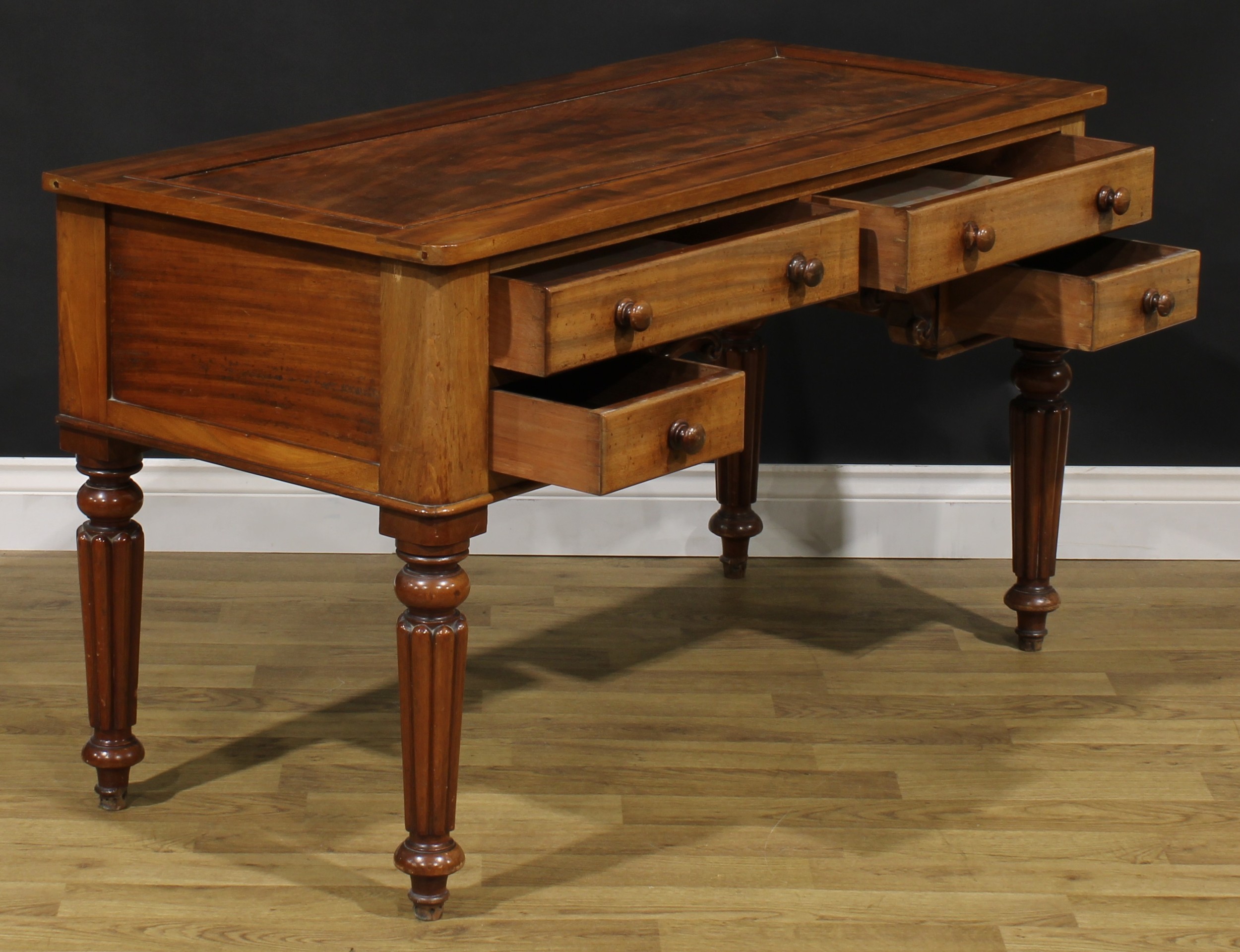 A late Victorian mahogany bedroom side table, 67.5cm high, 120cm wide, 53cm deep - Image 3 of 3