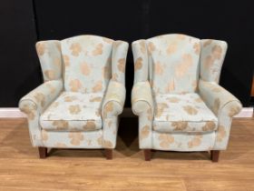 A pair of contemporary wing armchairs, 95cm high, 82cm wide, 76cm deep (2)