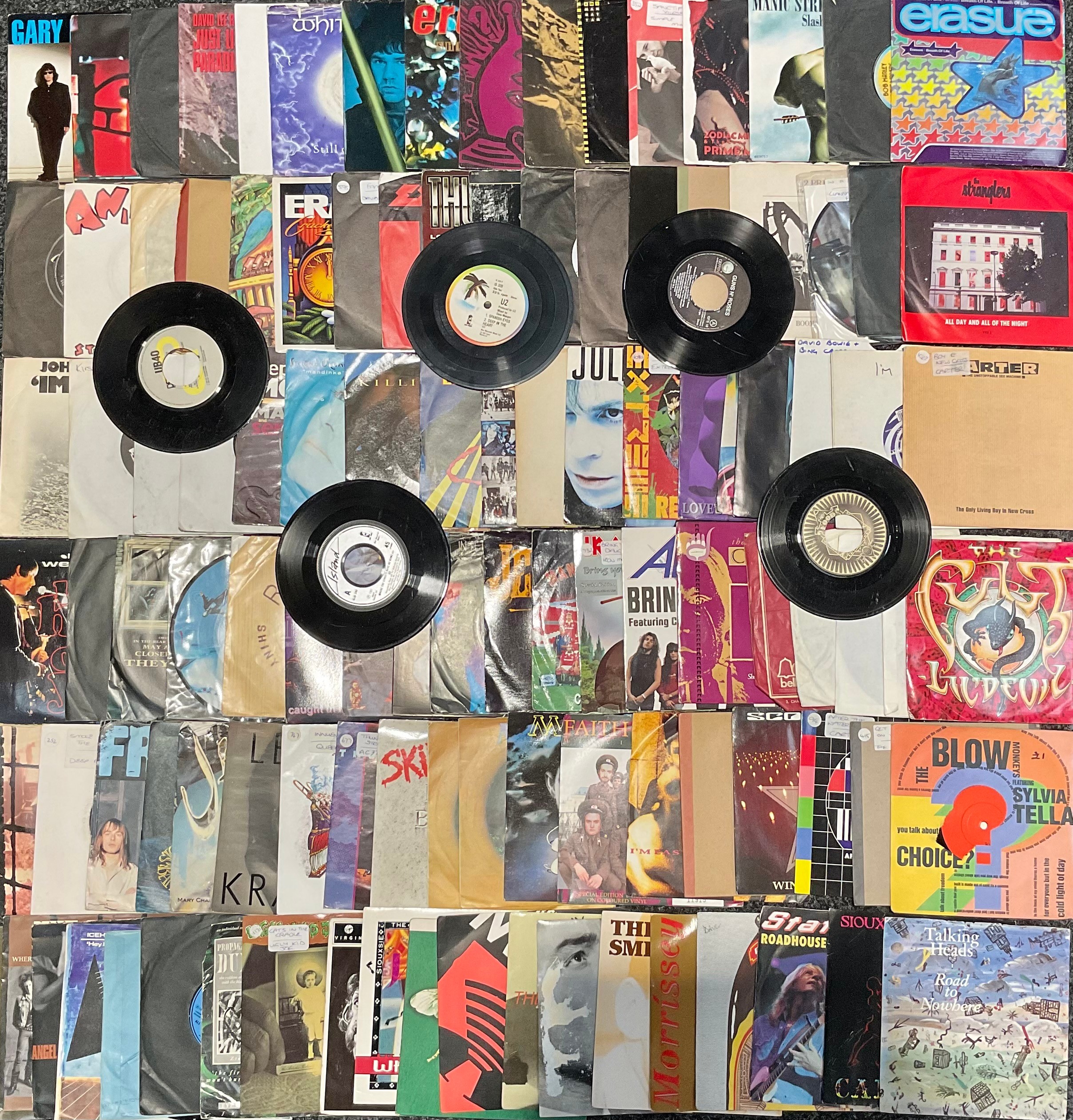 Vinyl records- 7” singles including The Smiths; Morrisey; Depeche Mode; Carter USM; Choir Boys; Iron