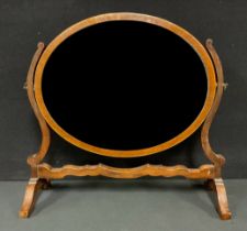 A Victorian mahogany inlaid dressing table mirror, 49cm high x 51cm wide