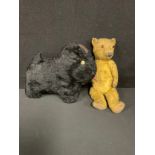 Toys & Juvenalia - an early 20th century golden mohair jointed teddy bear, amber and black glass