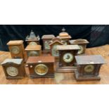 Clocks - early to mid 20th century, architectural cases, mostly oak (11)