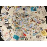 Stamps - box of material, bags of loose on paper, etc, envelopes plus collection of 1970 - 1990's