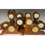 Clocks - Edwardian, mostly mahogany and marquetry, c.1905 (10)
