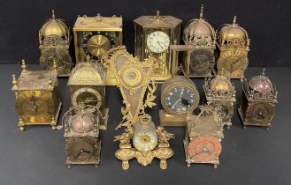 Clocks - various, 17th century style lantern timepieces, etc (14)