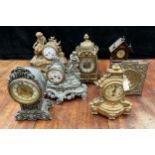 Clocks - 19th century French brass, gilt metal, etc (7)