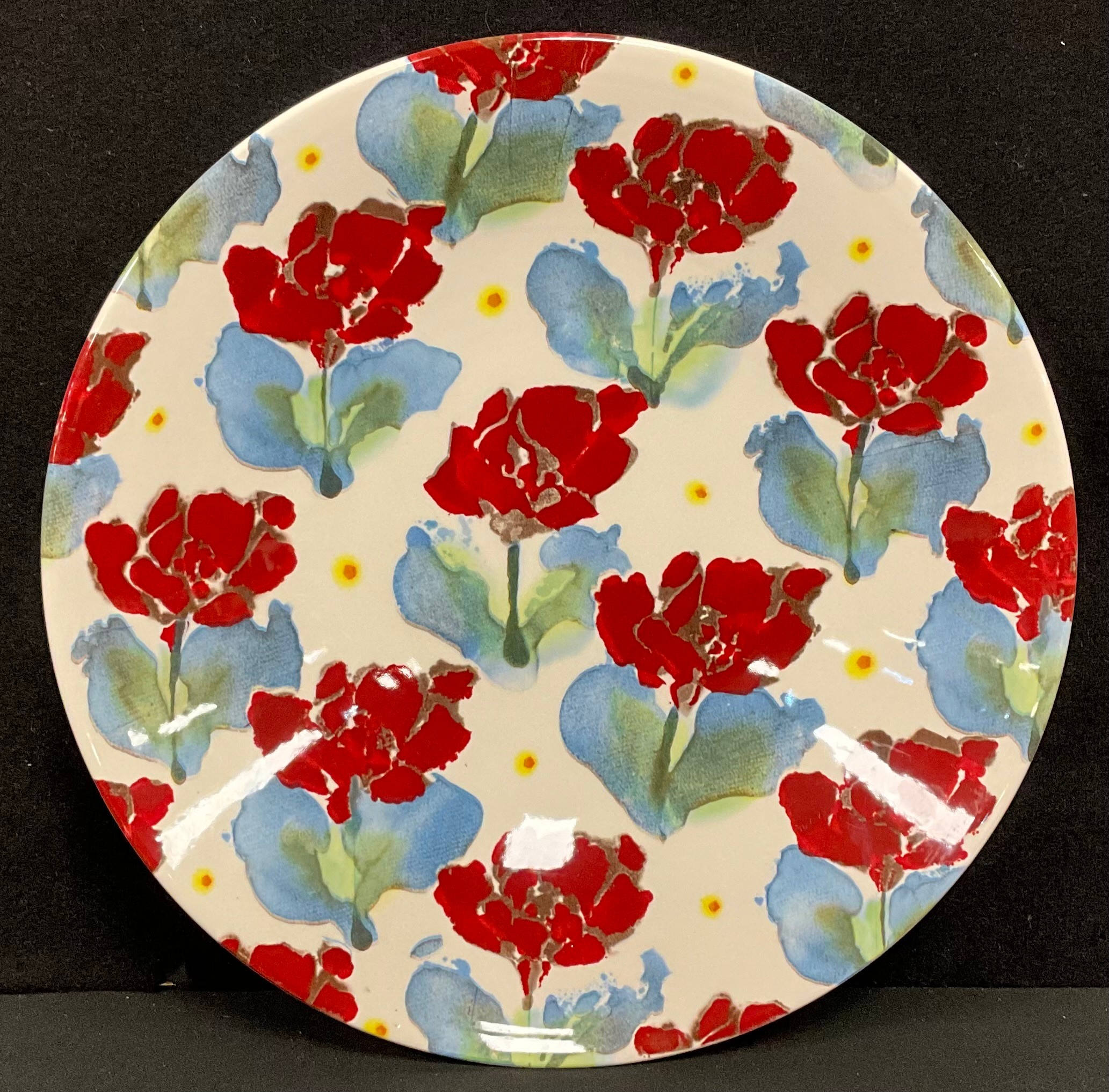 A Poppy pattern charger designed by Janice Tchalenko, 35cm, printed mark in black - Image 2 of 2