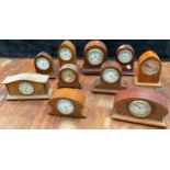 Clocks - mostly Edwardian, various forms, mahogany and marquetry, etc (10)