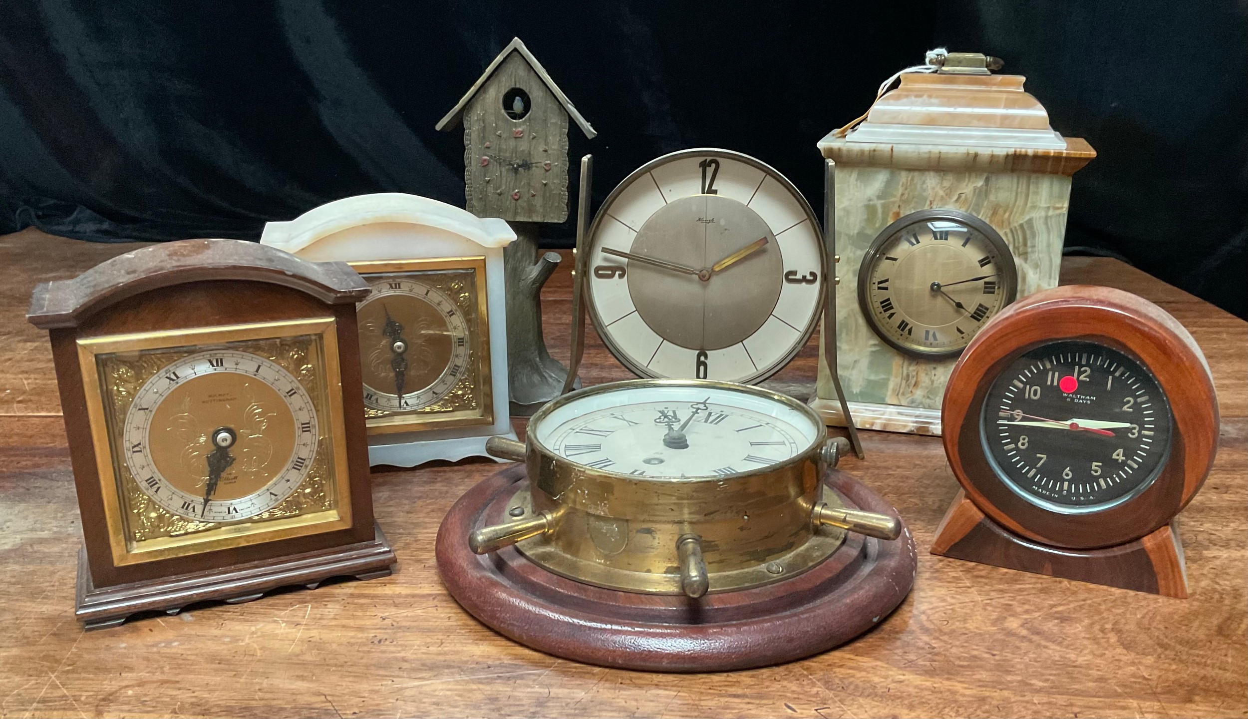 Clocks - various, onyx, gilt metal, Elliot, etc (7) - Image 2 of 2