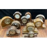 Clocks - early to mid 20th century, Edwardian mahogany and marquetry, etc (12)