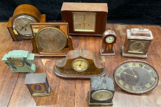 Clocks - early to mid 20th century, Elliott, faux-tortoiseshell, Art Deco, retro, etc (10)