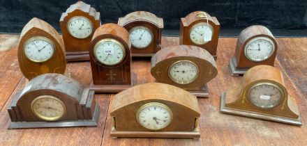 Clocks - mostly Edwardian, various forms, mahogany and marquetry, etc (10)