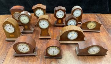 Clocks - mostly Edwardian, various forms, mahogany and marquetry, etc (13)