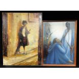 Pictures and Prints - Michael Millman, Waiting, signed, oil on canvas, 101.5cm x 75.5cm; Deidre Paul