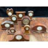 Clocks - mostly Edwardian, various forms, mahogany and marquetry, etc (10)