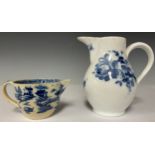 Ceramics - an 18th century style Meissen sparrow beak jug, 12.5cm high; an early Pearlware jug, 5.