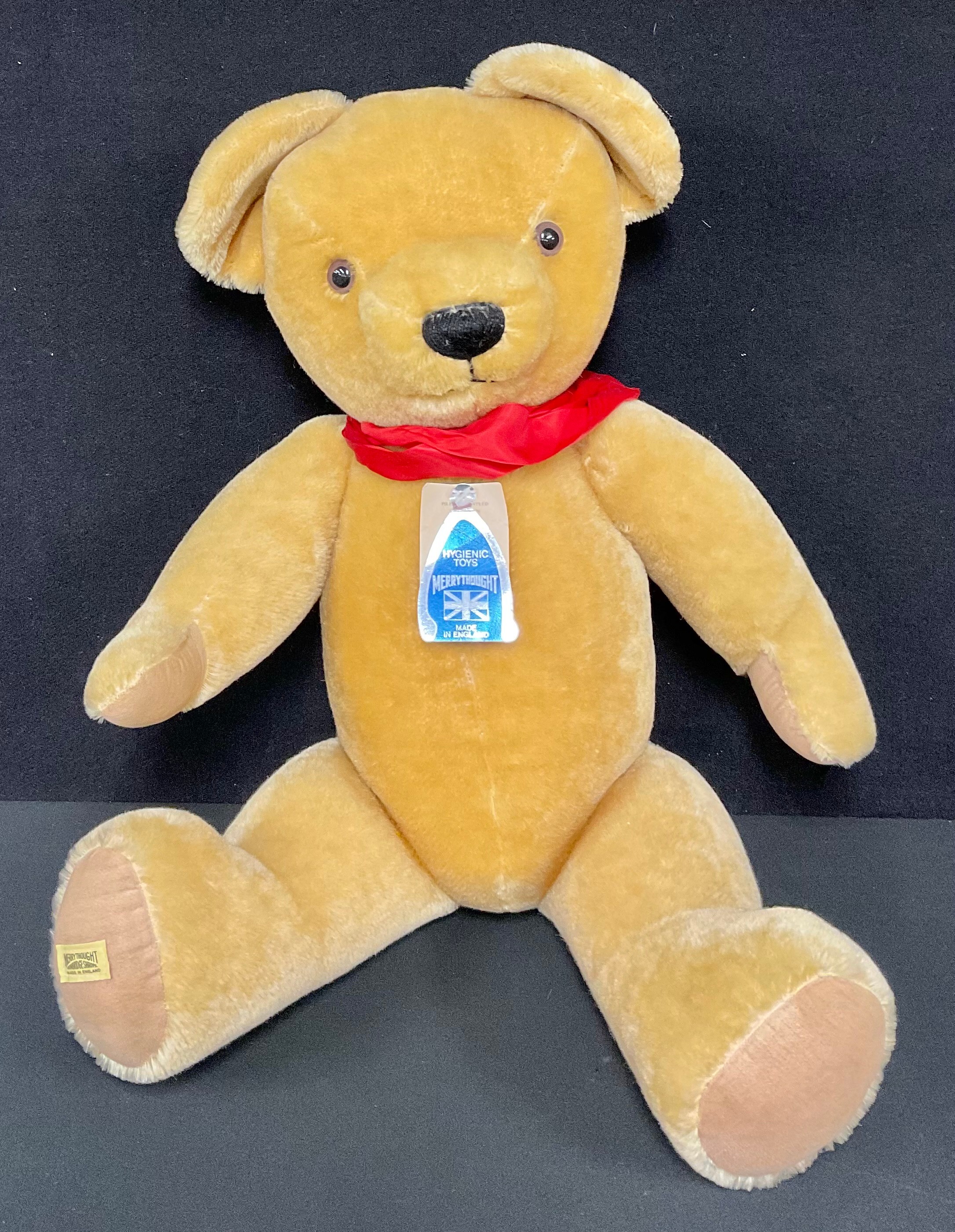 A 1980s mohair Merrythought teddy bear, 55cm high seated