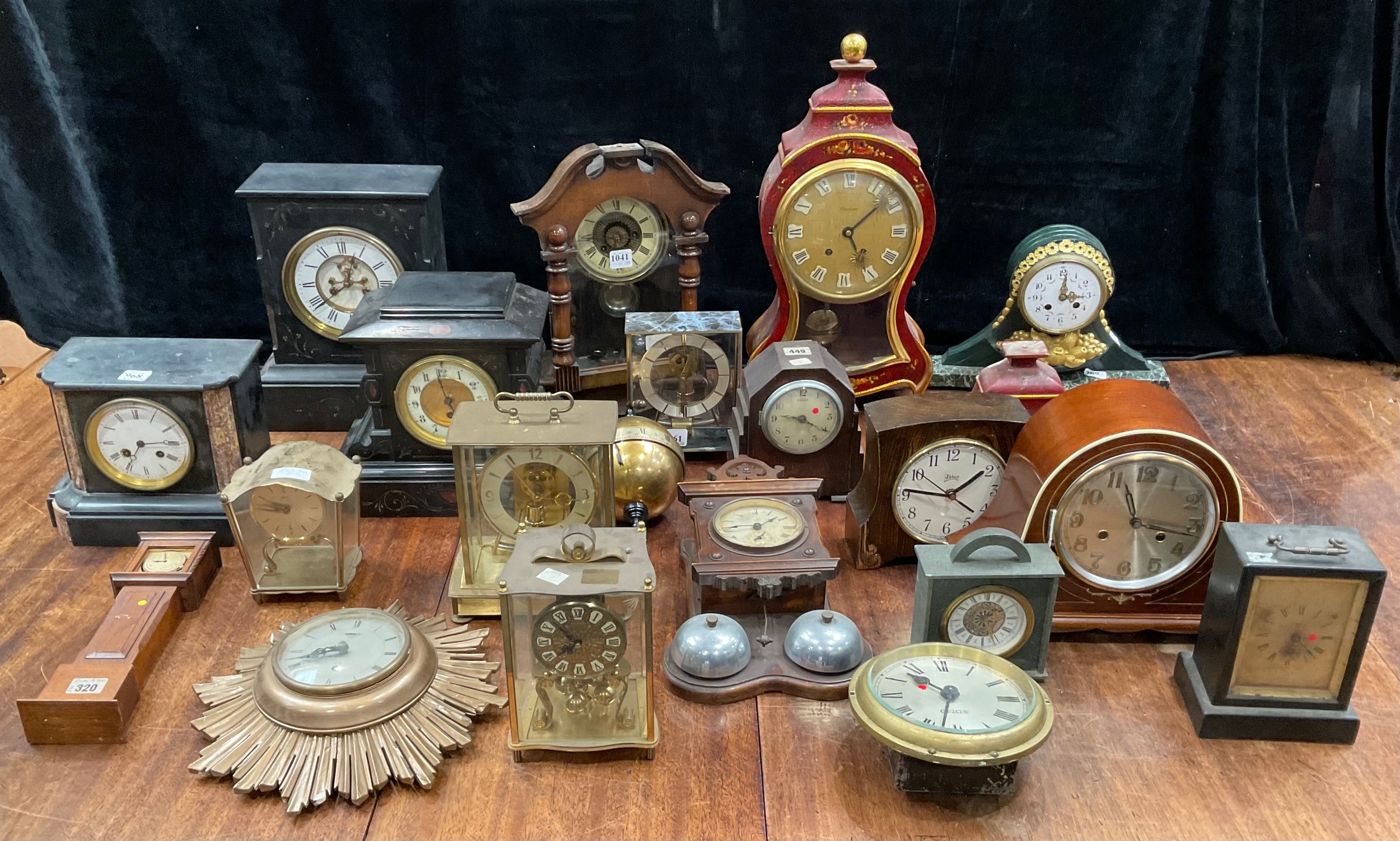 Clocks - various, Louis XV style, Bulle electric, black slate, etc (qty) - Image 2 of 2