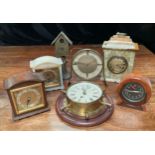 Clocks - various, onyx, gilt metal, Elliot, etc (7)