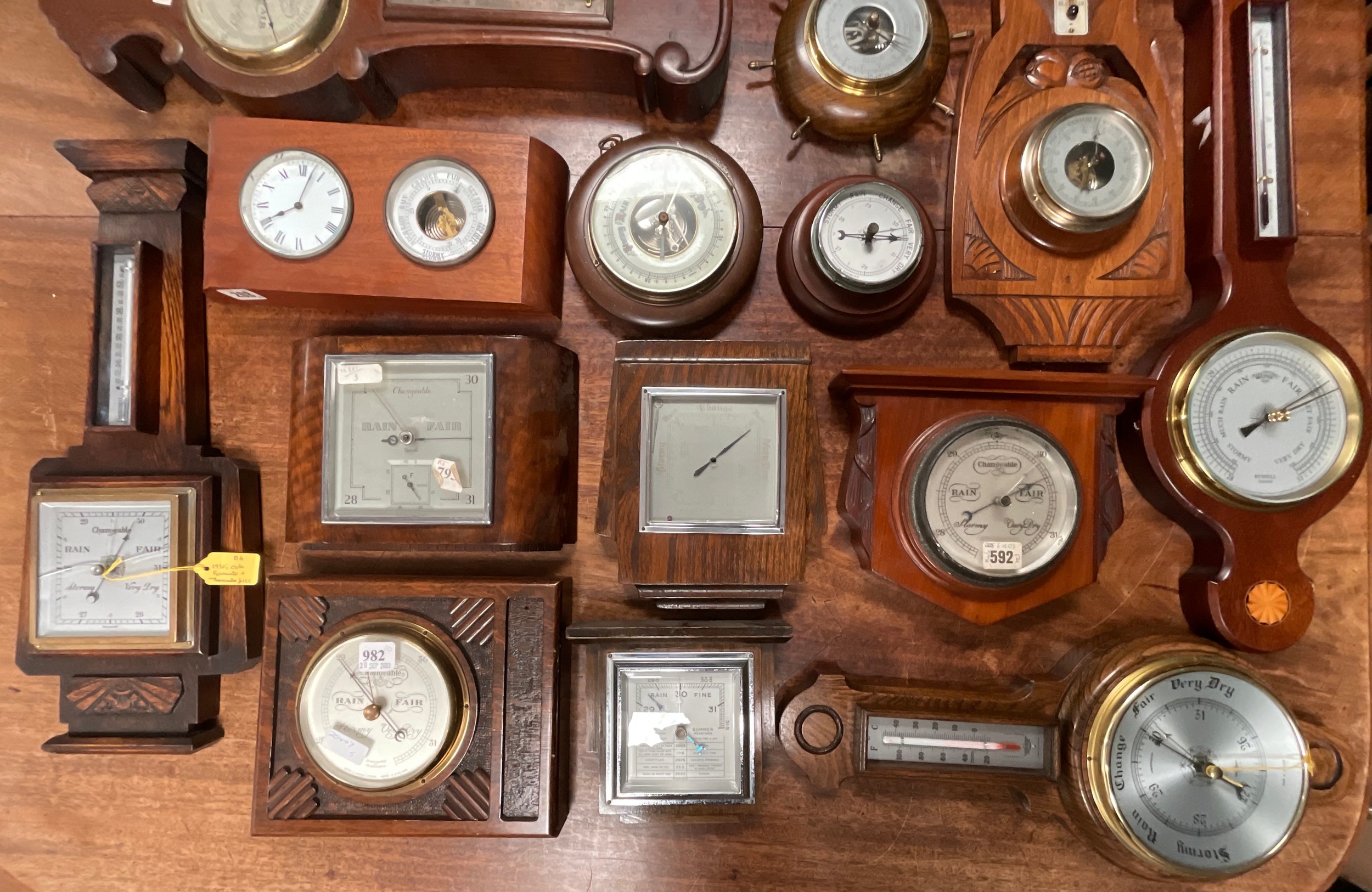 Barometers - various, wheel, Art Deco, etc (qty) - Image 2 of 3