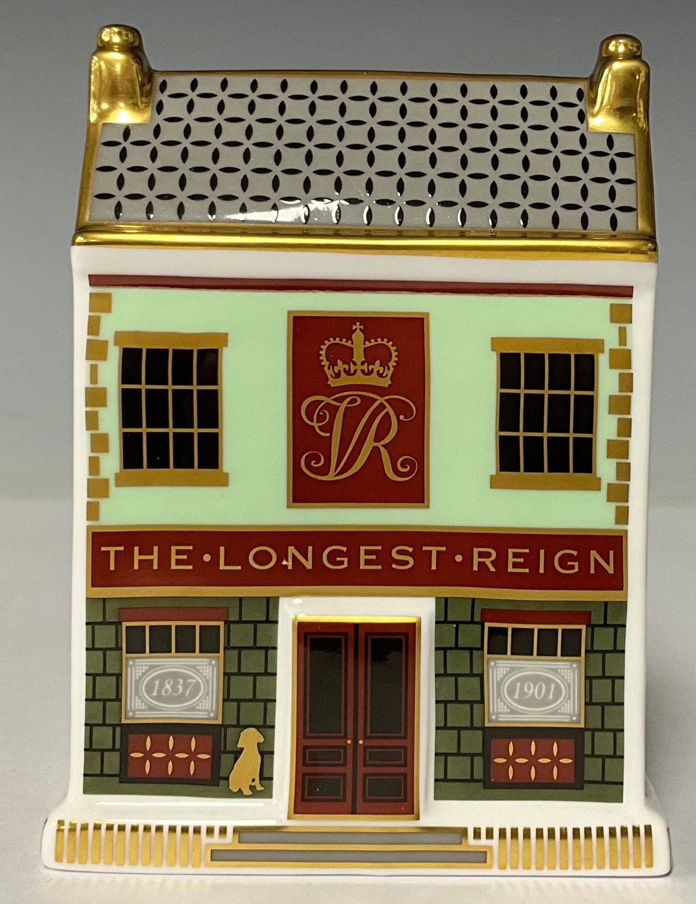 A Royal Crown Derby miniature model, The Longest Reign Pub, commemorates HRH Queen Elizabeth - Image 2 of 2