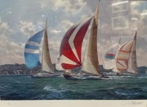 John Steven Dews, by and after, Cowes Yacht Race, limited edition print, 17/850, signed in pencil to