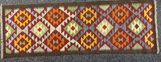 Oriental Rugs and Carpets - a Maimana Kilim runner, 194cm x 67cm