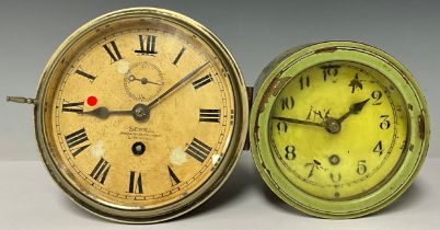 Maritime Interest - clocks - a bulkhead clock, Sewill, Maker to the Admiralty, Liverpool, 17cm