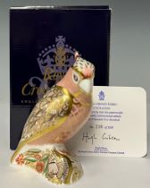 A Royal Crown Derby paperweight, Cockatoo, this is number 216 of a specially commissioned limited