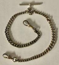 A hallmarked silver graduated double Albert chain, Birmingham, 1932, 28.5g