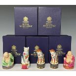 A Royal Worcester candle snuffer, Connoisseur Collection, Giles Cat, boxed; others, pair of Nelson
