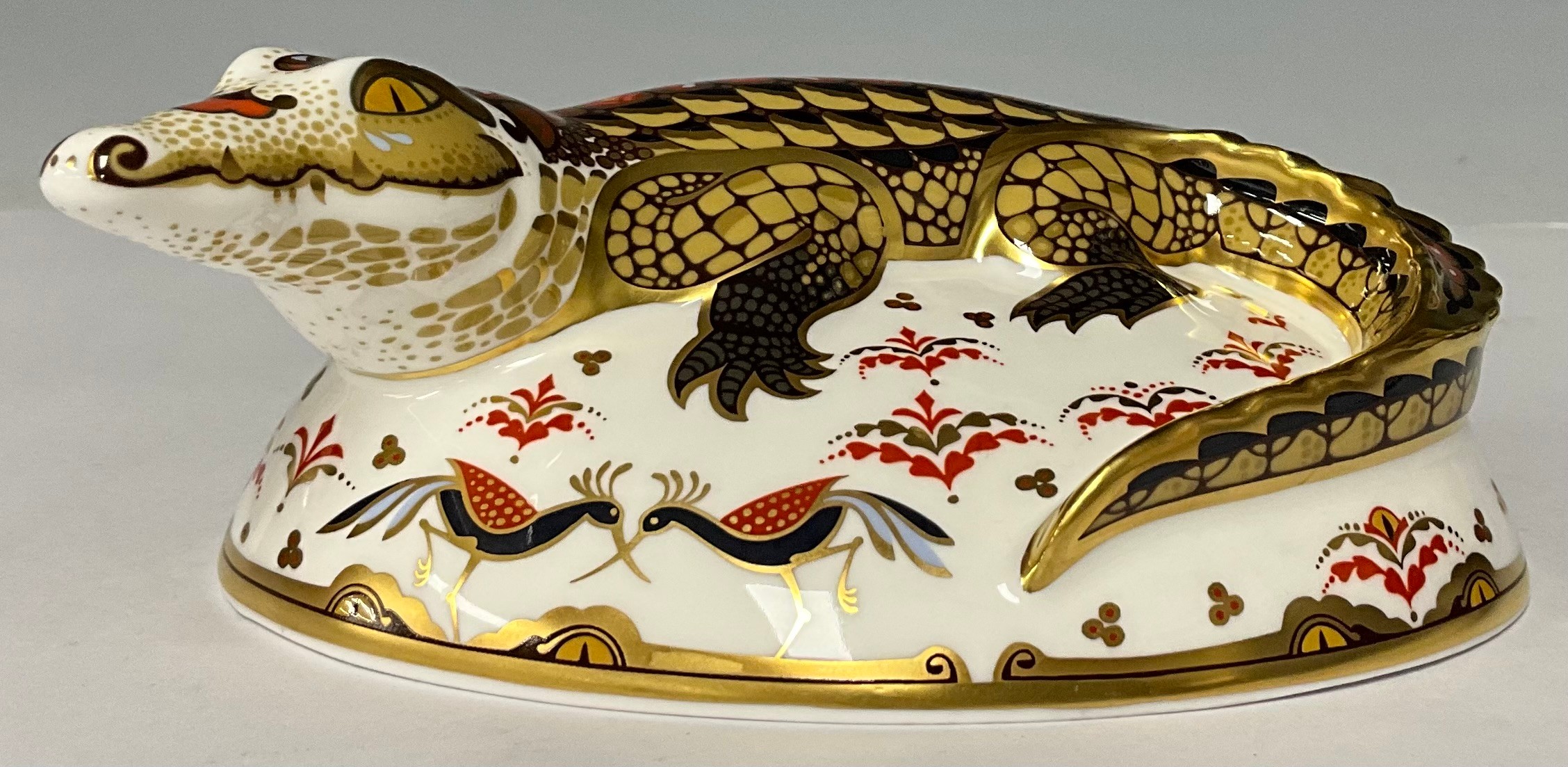 A Royal Crown Derby paperweight, Crocodile, an exclusive gold signature edition commissioned by - Image 2 of 2