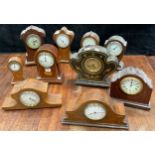 Clocks - mostly Edwardian, various forms, mahogany and marquetry, etc (10)