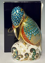 A Royal Crown Derby paperweight, Kedleston Kingfisher, one of an exclusive edition commissioned by